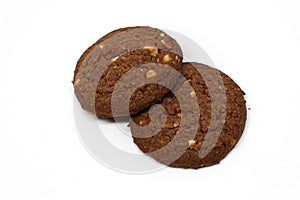 Brown cookies on isolated background
