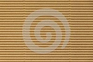 Brown corrugated Board with a horizontal texture for packaging.  Striped background made of cardboard.