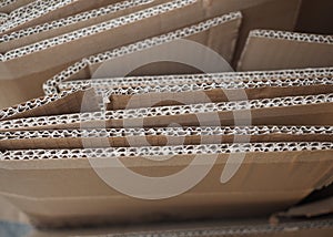 Brown corrugated cardboard packets