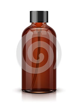 Brown cosmetic or perfume bottle isolated