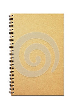 Brown cover notebook isolated
