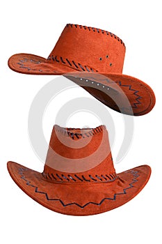 Brown cowboy hat with trim