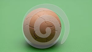 Between the earthy brown of the sphere and the vibrant green