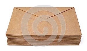 Brown craft envelope isolated on white background