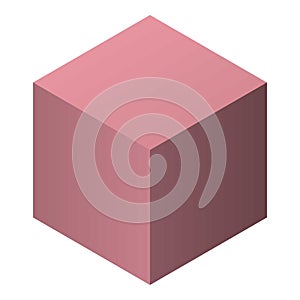 Brown cube icon, isometric style
