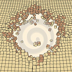 Brown cube sinkhole opening up