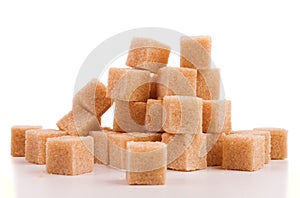 Brown cubes of sugar