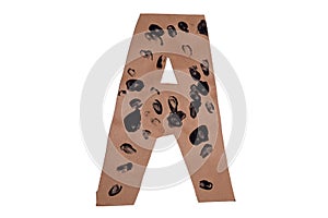 Brown cut out letter A