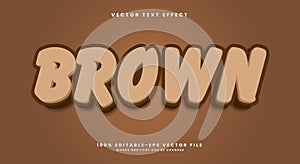 Brown 3d editable text effect template