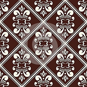 Brown damask pattern