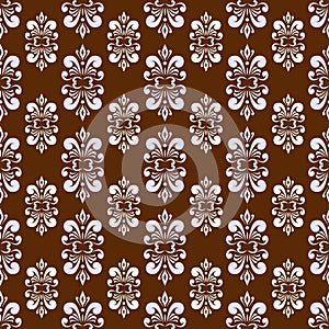 Brown damask pattern