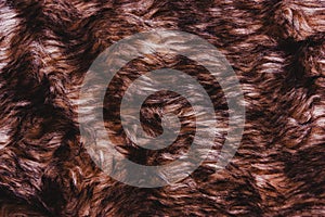 Brown dark warm faux fur texture