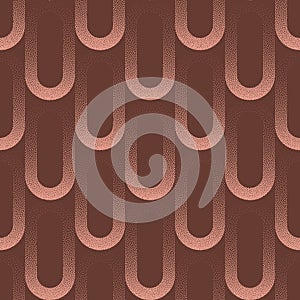 Brown Dash Lines Retro Styled Aesthetic Seamless Pattern Vector Abstraction