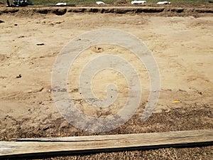 Brown dirt or soil at archeology site