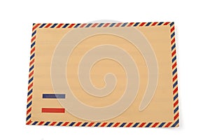 Brown document postcard envelope on isolated white background