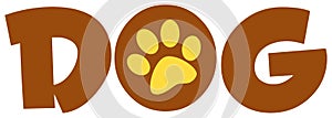 Brown dog text with paw print
