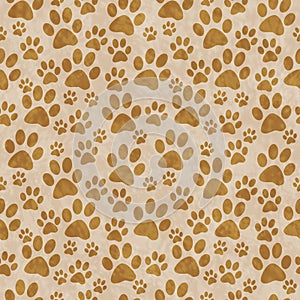 Brown Doggy Paw Print Tile Pattern Repeat Background photo