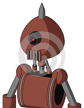 Brown Droid With Rounded Head And Vent Mouth And Black Cyclops Eye And Spike Tip