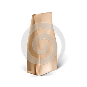 Brown eco paper coffee packaging. Craft papaer coffee pack mockup.