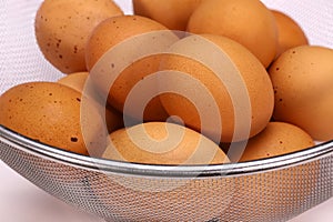 eggs in a sieve