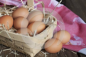 Brown Eggs in Basket