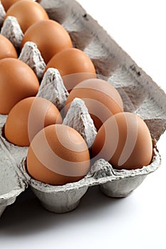 Brown Eggs in an Egg Carton