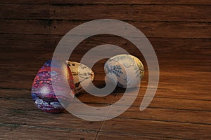 Brown eggs with faces drawn