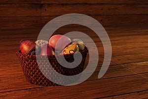 Brown eggs with faces drawn