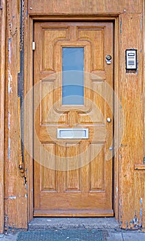 Brown entrance door