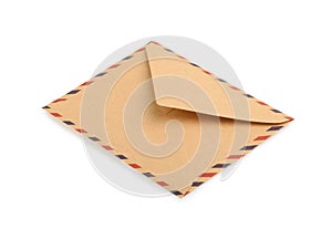 Brown Envelope isolated. close up