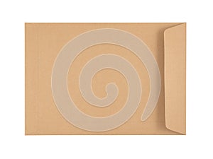 Brown Envelope isolated on a white background. Clipping paths in