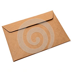 Brown envelope isolated on white background