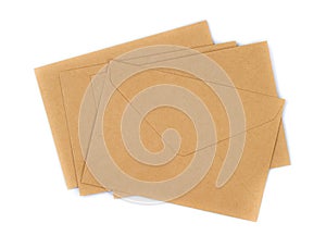 Brown Envelope paper document on white background