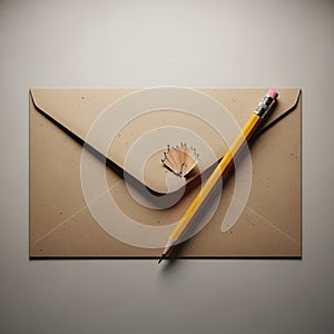 A brown envelope is placed on