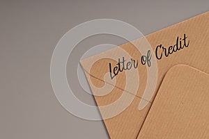 Brown envelope with text LETTER OF CREDIT