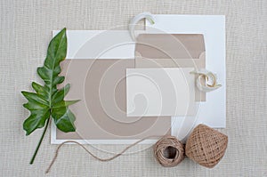 Brown envelope And writing paper