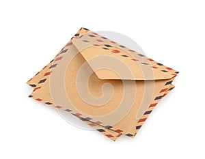 Brown Envelopes isolated. close up