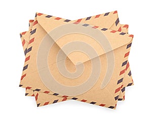 Brown Envelopes isolated. close up