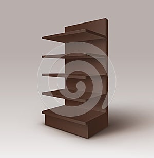 Brown Exhibition Stand Shop Rack with Shelves