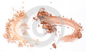 Brown eye shadow isolated over white