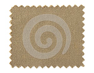 Brown fabric swatch samples isolated on white