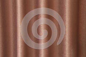 Brown fabric texture surface, curtain wave with a pattern background, macro texture of brown striped fabric