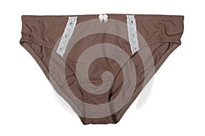 Brown female panties isolated on white