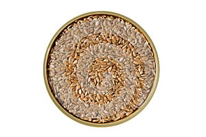 Brown flax seeds  Linum usitatissimum in a bowl