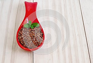 Brown flaxseeds. Healthy seads with vitamins and minerals.