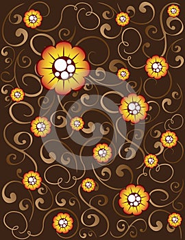 Brown floral background