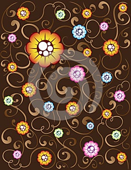 Brown floral background