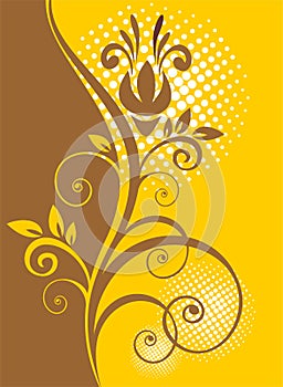 Brown floral pattern