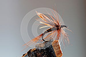 Brown fly fishing lure