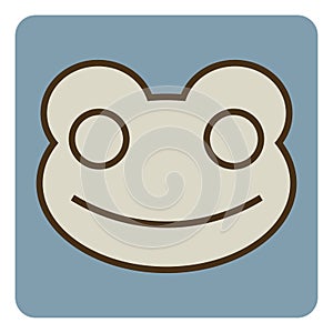 Brown frog head, icon